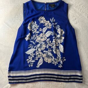 Liz Claiborne Career Blue Floral Women's Top
